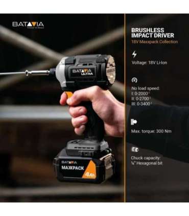 Batavia 18V brushless digital impact driver 230 Nm Without battery and charger