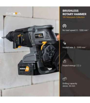 Batavia B.V. 18V Cordless Brushless Rotary Hammer SDS+, Without Battery and Charger in BMC