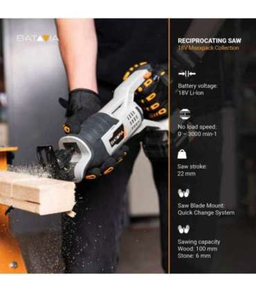 18V Cordless Reciprocating Saw - Without Battery and Charger