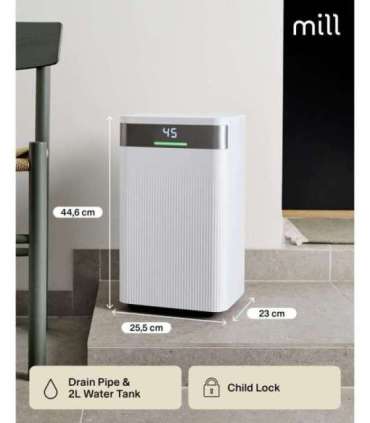 Mill Dehumidifier MDH12 Power 200 W Suitable for rooms up to 8-15 m² Water tank capacity 2 L White