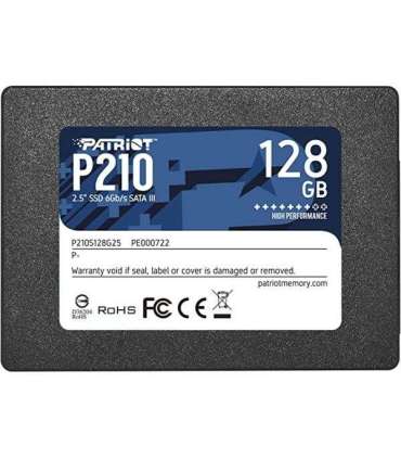 Patriot P210S128G25 P210 SSD, 128GB, 2.5", SATA3, 6 Gbps, TRIM, SMART, 450/ 350 MB/s, 30K IOPS