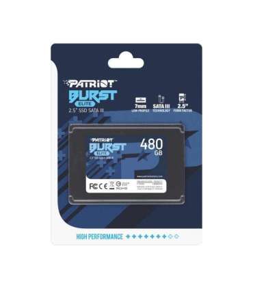 Patriot PBE480GS25SSDR BURST ELITE SSD, 480GB, 2.5", SATA3, 450MB/s, TRIM