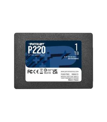 Patriot P220S1TB25 P220 SSD, 1TB, 2.5", SATA3, 6 Gbps