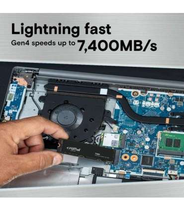 Crucial CT500T500SSD8 T500 SSD, 500 GB, M.2 2280, PCIe 4.0 NVMe, 7300/ 6800 MB/s, No HS