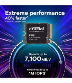Crucial CT500P310SSD8 P310 SSD, 500 GB, M.2 NVMe, PCIe Gen4, 3D NAND, 6600/ 3500 MB/s