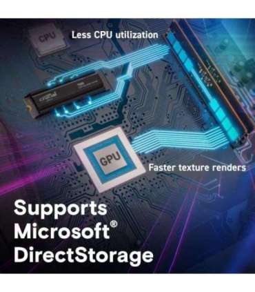 Crucial CT4000T500SSD5 T500 SSD, 4 TB, M.2, PCIe Gen4, NVMe, 3D NAND, 7000/ 6900 MB/s, Heatsink