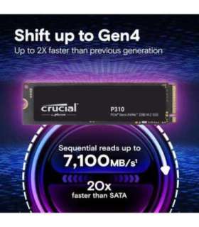 Crucial CT1000P310SSD8 P310 SSD, 1 TB, M.2 PCIe Gen4 NVMe, 3D NAND, 7100/ 6000 MB/s