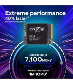 Crucial CT1000P310SSD2 P310 SSD P310 SSD, 1 TB, M.2 2230, PCIe Gen4 NVMe, 3D NAND, 7100/ 6000 MB/s