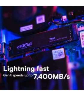 Crucial CT4000T500SSD3 T500 SSD, 4TB, PCIe Gen4, NVMe M.2, 7000/ 6900 MB/s,1350K/ 1050K IOPS