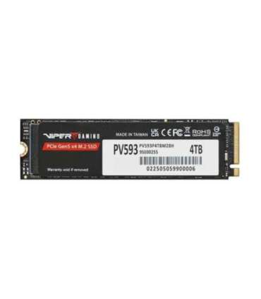 Patriot PV593P4TBM28H PV593 VIPER SSD, 4TB, M.2 2280, PCIe Gen5 x4, 14000/ 13000 MB/s max, Black