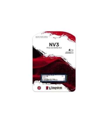 Kingston SNV3S/4000G 4000G NV3 SSD, 4 TB, M.2 2280, NVMe, PCIe Gen 4, 6000 MB/s