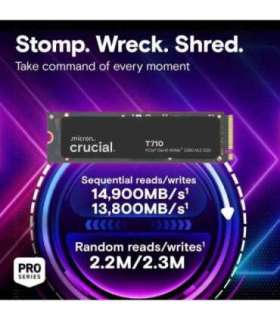 Crucial CT4000T710SSD5 T710 SSD, 4 TB, M.2, PCIe Gen5, NVMe, 14900/ 13800 MB/s, Heatsink