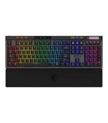 MSI STRIKE PRO WIRELESS Gaming keyboard Wireless US Black 2.4 GHz Wireless, Bluetooth, USB 2.0 Kailh
