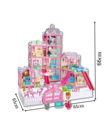 WOOPIE Domek dla Lalek Villa z Akcesoriami i Lalką Podświetlany 275el.