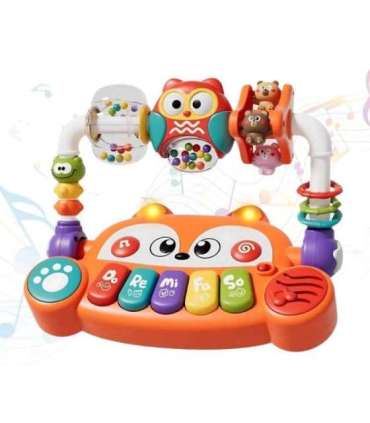 WOOPIE BABY Interaktywne Pianino Edukacyjne Sensoryczne Lisek LED Grzechotki