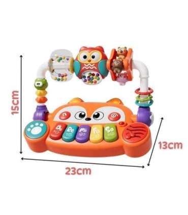 WOOPIE BABY Interaktywne Pianino Edukacyjne Sensoryczne Lisek LED Grzechotki