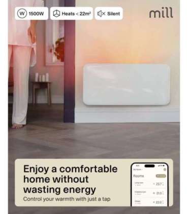 Mill WiFi Panel Heater PA1500WIFI4A Panel Heater 1500 W Suitable for rooms up to 22 m² White IPX4