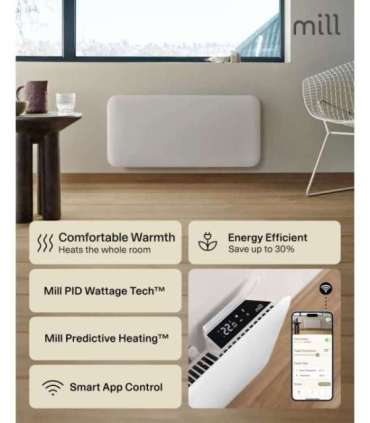 Mill WiFi Panel Heater PA1500WIFI4A Panel Heater 1500 W Suitable for rooms up to 22 m² White IPX4