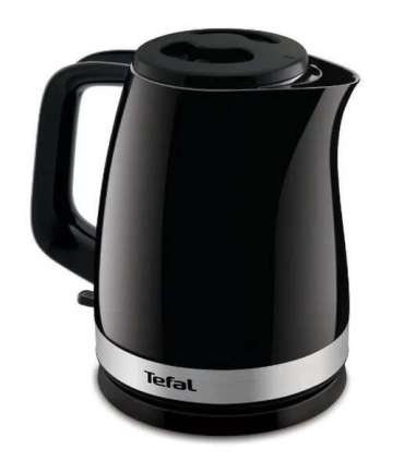 TEFAL Kettle KO150F30 Delfini Vision Electric 2400 W 1.5 L Plastic 360° rotational base Black/Stainless