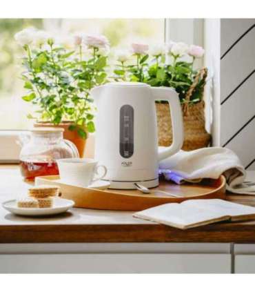 Adler Kettle AD 1379w Electric 2200 W 1.7 L Polypropylene 360° rotational base White