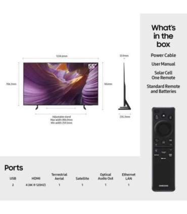 TV Set|SAMSUNG|55"|OLED/4K/Smart|3840x2160|Wireless LAN|Bluetooth|Tizen|Black|QE55S85FAUXXH