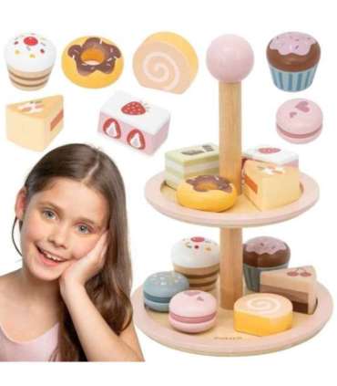 VIGA Drewniany Stojak na Ciasto z Akcesoriami