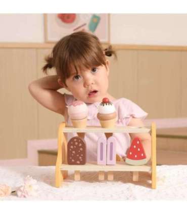 VIGA Drewniana Lodziarnia Sklepik Zestaw z Lodami 6 szt Lodów