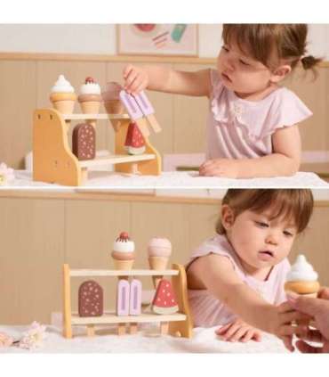 VIGA Drewniana Lodziarnia Sklepik Zestaw z Lodami 6 szt Lodów