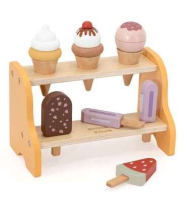 VIGA Drewniana Lodziarnia Sklepik Zestaw z Lodami 6 szt Lodów