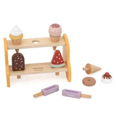 VIGA Drewniana Lodziarnia Sklepik Zestaw z Lodami 6 szt Lodów