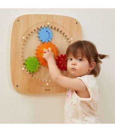 VIGA puidust tahvel värviliste hammasratastega