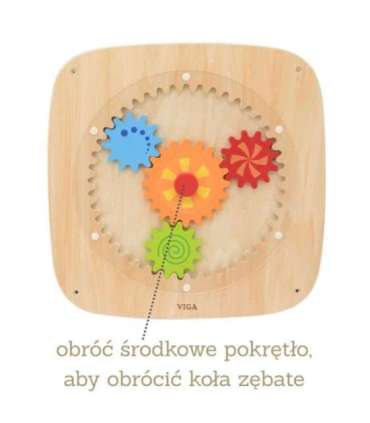 VIGA puidust tahvel värviliste hammasratastega