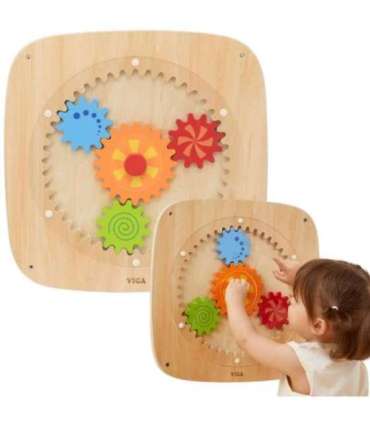 VIGA puidust tahvel värviliste hammasratastega