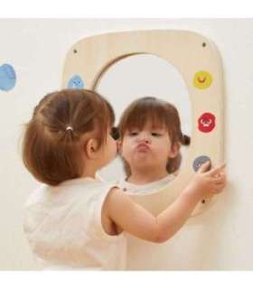 VIGA puidust tahvel peegli ja emotikonidega