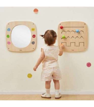 VIGA puidust tahvel peegli ja emotikonidega