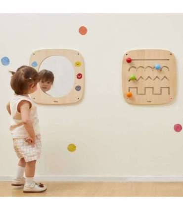 VIGA puidust tahvel peegli ja emotikonidega