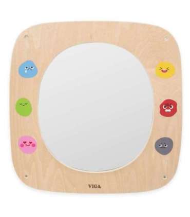 VIGA puidust tahvel peegli ja emotikonidega