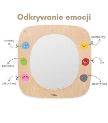 VIGA puidust tahvel peegli ja emotikonidega