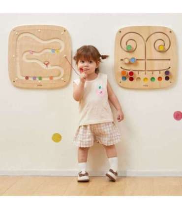VIGA Деревянная манипуляционная сенсорная доска — лабиринт: прикоснись и подбери