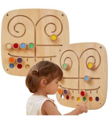 VIGA Деревянная манипуляционная сенсорная доска — лабиринт: прикоснись и подбери