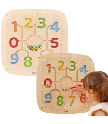 VIGA puidust manipuleeriv sensoorne tahvel numbrite õppimiseks — sorter