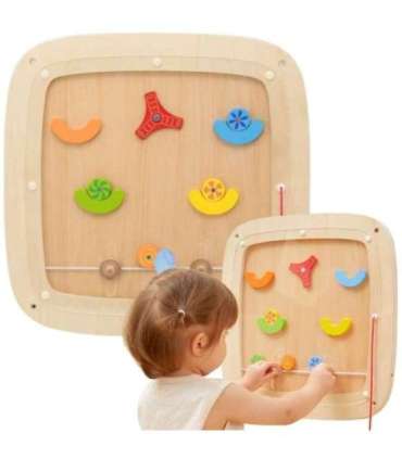 VIGA Drewniana Tablica Manipulacyjna Sensoryczna Gra w Pinball