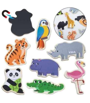 VIGA puidust magnetid – metsloomad, värvilised hariduslikud magnetid, 18+ kuud