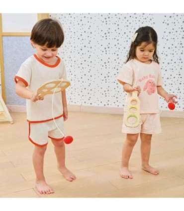 VIGA Drewniany Zestaw Paletek do Gry Złap Piłkę z Punktacją