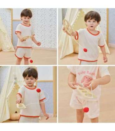 VIGA Drewniany Zestaw Paletek do Gry Złap Piłkę z Punktacją