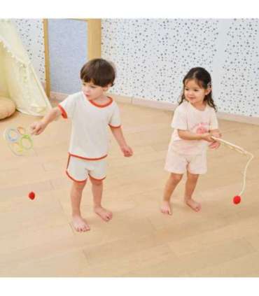 VIGA Drewniany Zestaw Paletek do Gry Złap Piłkę z Punktacją