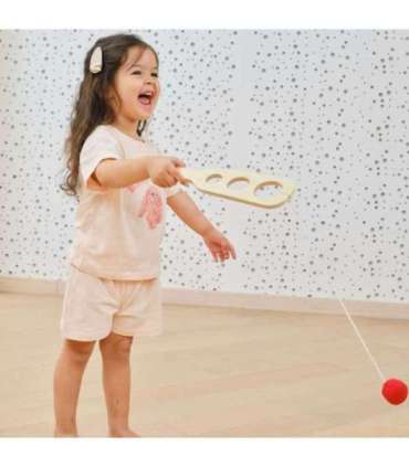 VIGA Drewniany Zestaw Paletek do Gry Złap Piłkę z Punktacją