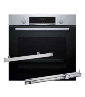 BOSCH HBA514BS3 oven + BOSCH HEZ538000 single-level telescopic runners