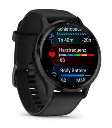 Garmin Venu 3 3.56 cm (1.4") AMOLED 45 mm Digital 454 x 454 pixels Touchscreen Black Wi-Fi GPS (satellite)