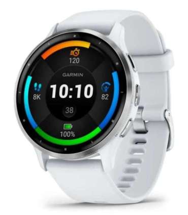 Garmin Venu 3 3.56 cm (1.4") AMOLED 45 mm Digital 454 x 454 pixels Touchscreen Silver, White Wi-Fi GPS (satellite)